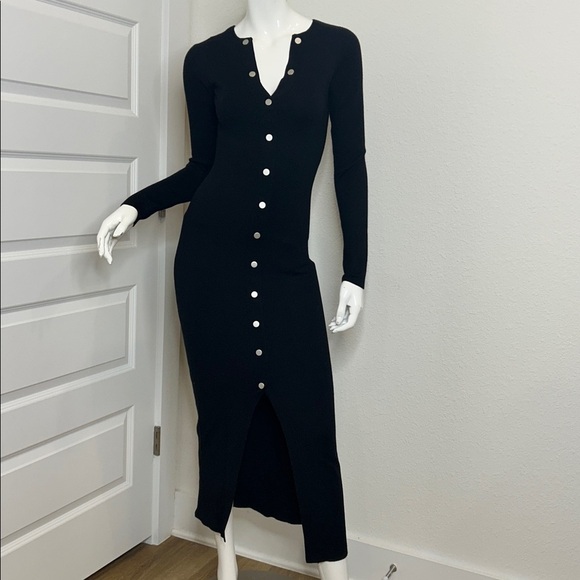 MINKPINK Dresses & Skirts - MINKPINK Isabel whimisigoth Black Long Sleeve Knit Dress
